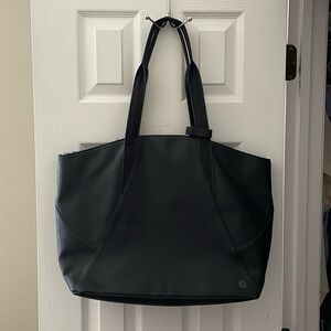 Lululemon structured black tote bag